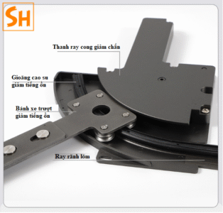 Phụ kiện cửa lùa cánh gập góc rộng 260 độ không ray YG295 22