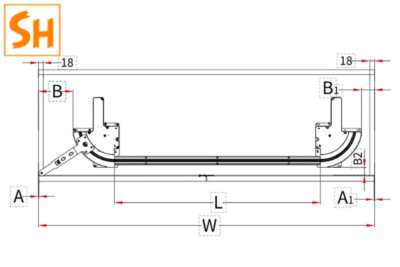 Phụ kiện cửa lùa cánh gập góc rộng 260 độ không ray YG295 13