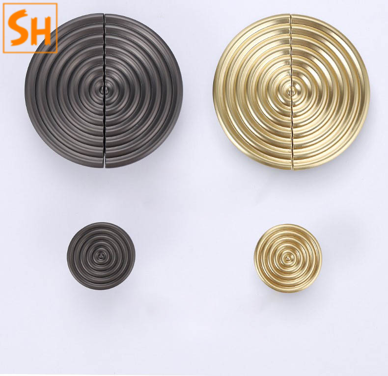 Tay nắm tủ bán nguyệt vân tròn SH6085 Tay nắm tủ bán nguyệt vân tròn SH6085