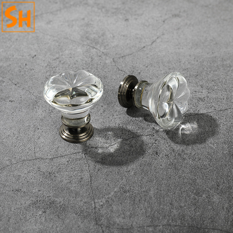 Núm tay nắm tủ pha lê hình bông hoa LSH3021 Núm tay nắm tủ pha lê hình bông hoa LSH3021