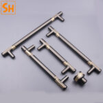 Tay nắm tủ áo hợp kim kẽm phối viền vàng YY6564