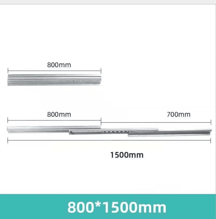 Ray bi 3 tầng kéo dài cho tủ cầu thang GS10-14 12