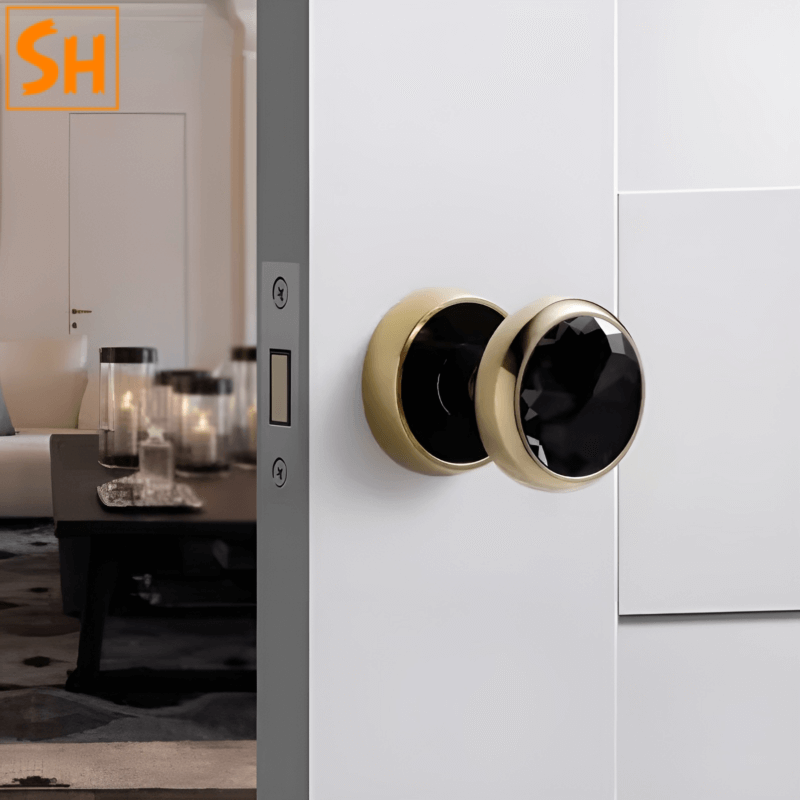 Khóa ẩn không chìa tay nắm tròn đen cao cấp SD6457 Khóa ẩn không chìa tay nắm tròn đen cao cấp SD6457