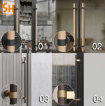 Tay nắm cửa thân gỗ chân đế inox cao cấp DOR2802