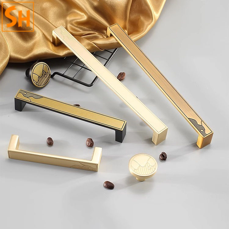Tay nắm tủ bằng kẽm hoa văn đương đại SHA6770 Tay nắm tủ bằng kẽm hoa văn đương đại SHA6770
