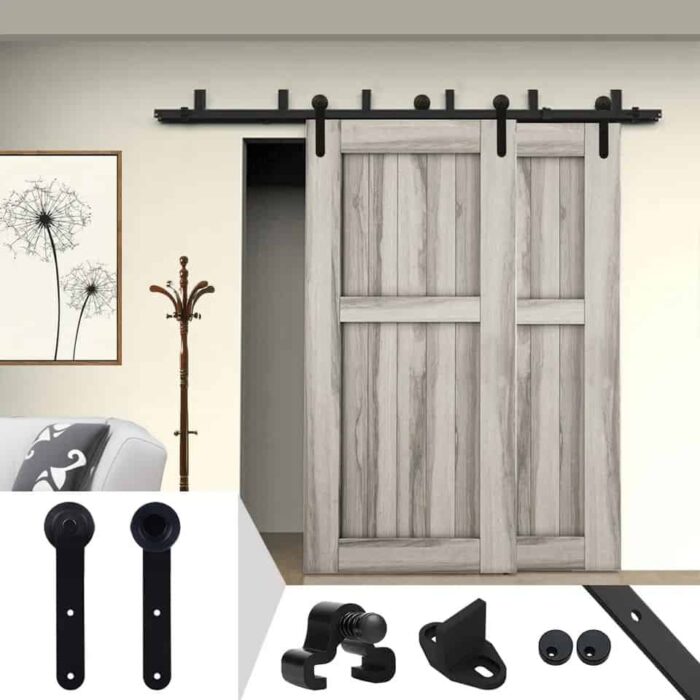 Ray trượt barn door bypass cánh so le bánh nhỏ RT2244 7