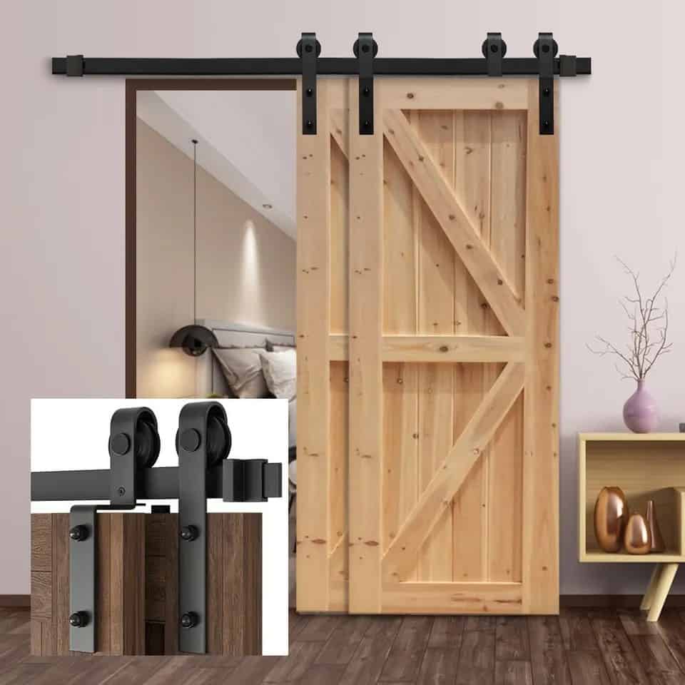 Ray trượt barn door bypass cánh so le bánh nhỏ RT2244