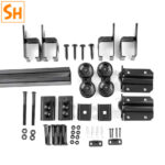 Bộ ray trượt barn door bypass đen so le RT7697 9