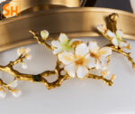 Đèn thả bằng đồng thau họa tiết hoa mai SHZ6894