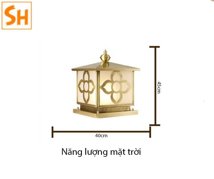 Đèn trụ cột cổng sân vườn hình bông hoa SH0864 6