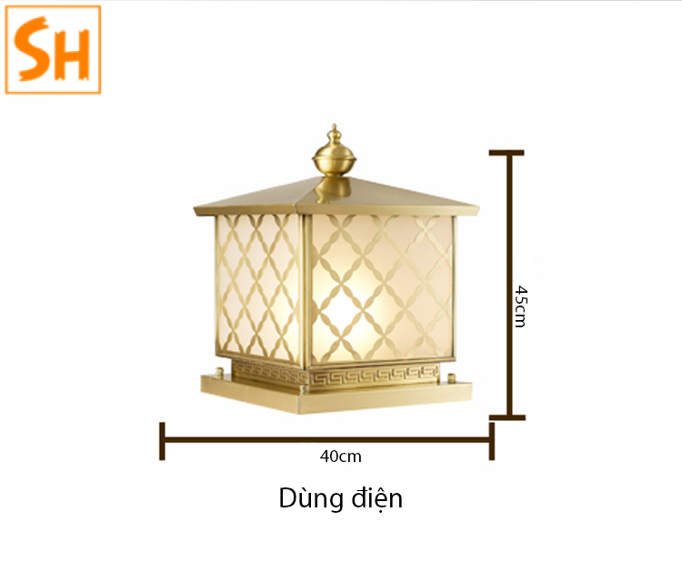 Đèn trụ cột đồng hình học sáng tạo SH4560 6