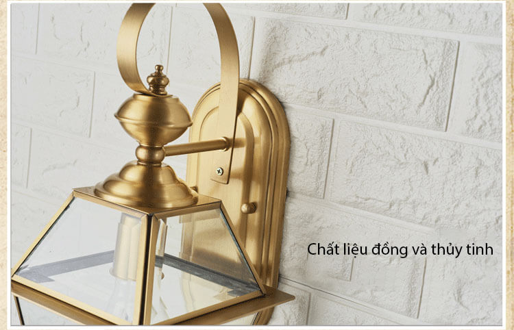 Đèn tường phong cách retro bằng đồng chống nước S0029 10