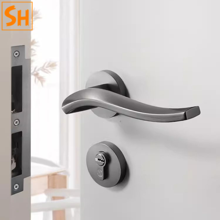 Khóa cửa phòng ngủ tay gạt uốn lượn SH1086 Khóa cửa phòng ngủ tay gạt uốn lượn SH1086