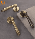 Khóa cửa tay gạt hoa văn cổ điển bằng đồng MK5231 5
