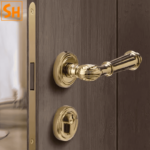 Khóa cửa tay gạt hoa văn cổ điển bằng đồng MK5231 8