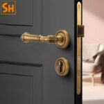 Khóa cửa tay gạt hoa văn cổ điển bằng đồng MK5231 7