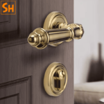 Khóa cửa tay gạt hoa văn cổ điển bằng đồng MK5231 6
