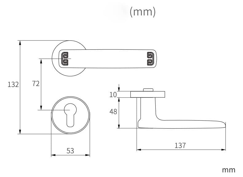 Khóa cửa tay gạt hợp kim cổ điển Á Đông VF88005 14