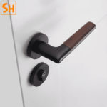 Khóa cửa tay gạt hợp kim phối gỗ hiện đại tối giản SM4741