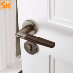 Khóa cửa tay gạt hợp kim phối gỗ hiện đại tối giản SM4741