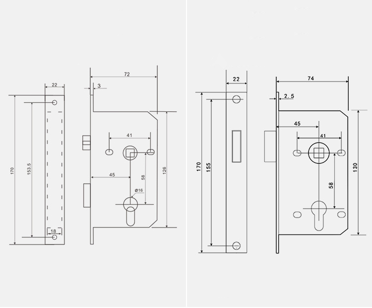 Khóa cửa tay gạt hợp kim thông phòng đơn giản RF7042 18