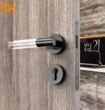 Khóa cửa tay gạt pha lê kiểu Châu Âu DA4712