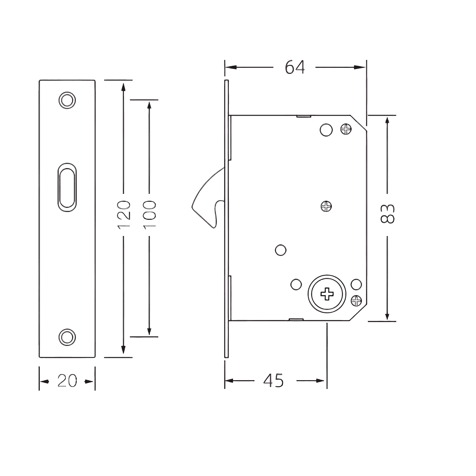 Khóa trượt cửa lùa hợp kim kẽm SH-SD5924 8