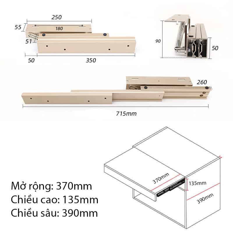 Phụ kiện tủ bàn thông minh mở rộng GN019 10