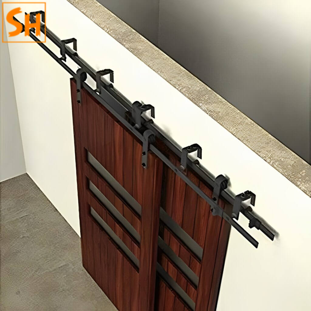 Ray trượt barn door bypass cánh so le ray đôi RT806 5