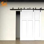 Ray trượt barn door bypass cánh so le ray đôi RT806 7