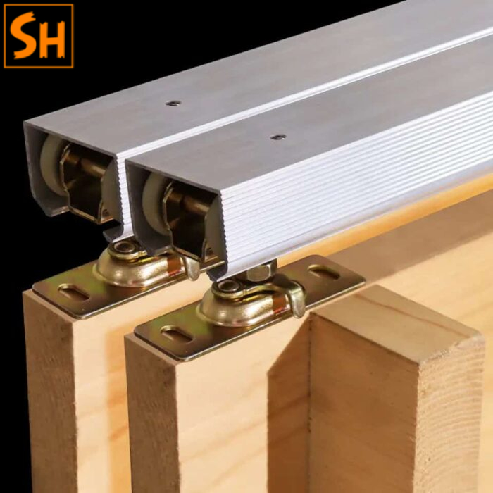 Ray trượt barn door bypass pocket so le giấu bánh RT5026 5