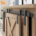 Ray trượt barn door bypass cánh so le tủ Tivi RT1144 7