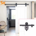 Ray trượt barn door đơn phẳng chân họa tiết RT4742 5