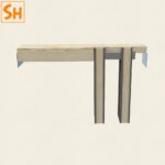 Khung chịu lực cho ray trượt barn door đơn RT9886 5