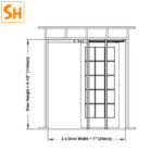 Khung chịu lực cho ray trượt barn door đơn RT9886 10