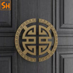 Tay nắm cửa bán nguyệt họa tiết Á Đông SH263