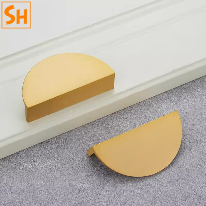 Tay nắm tủ bán nguyệt đồng nguyên chất P9013 Tay nắm tủ bán nguyệt đồng nguyên chất P9013