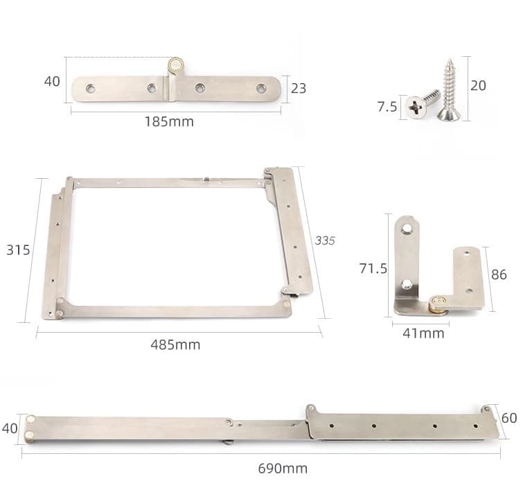 Phụ kiện cửa gấp bằng inox 304 cao cấp YGDLR180 10