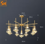 Đèn chùm gắn trần viên kim cương đẳng cấp KD6705 a