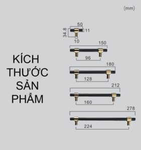 Tay nắm tủ bằng đồng phong cách tối giản DC9359-5