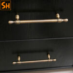 Tay nắm tủ đồng thau phong cách Retro NJ7298-4