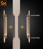 Bộ đôi tay nắm cửa âm lùa cao cấp Inox 304 DJHT603 b
