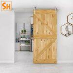 Ray trượt cửa lùa barn door cánh phẳng đơn màu bạc RT8275 8