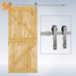 Ray trượt cửa lùa barn door cánh phẳng đơn màu bạc RT8275 6