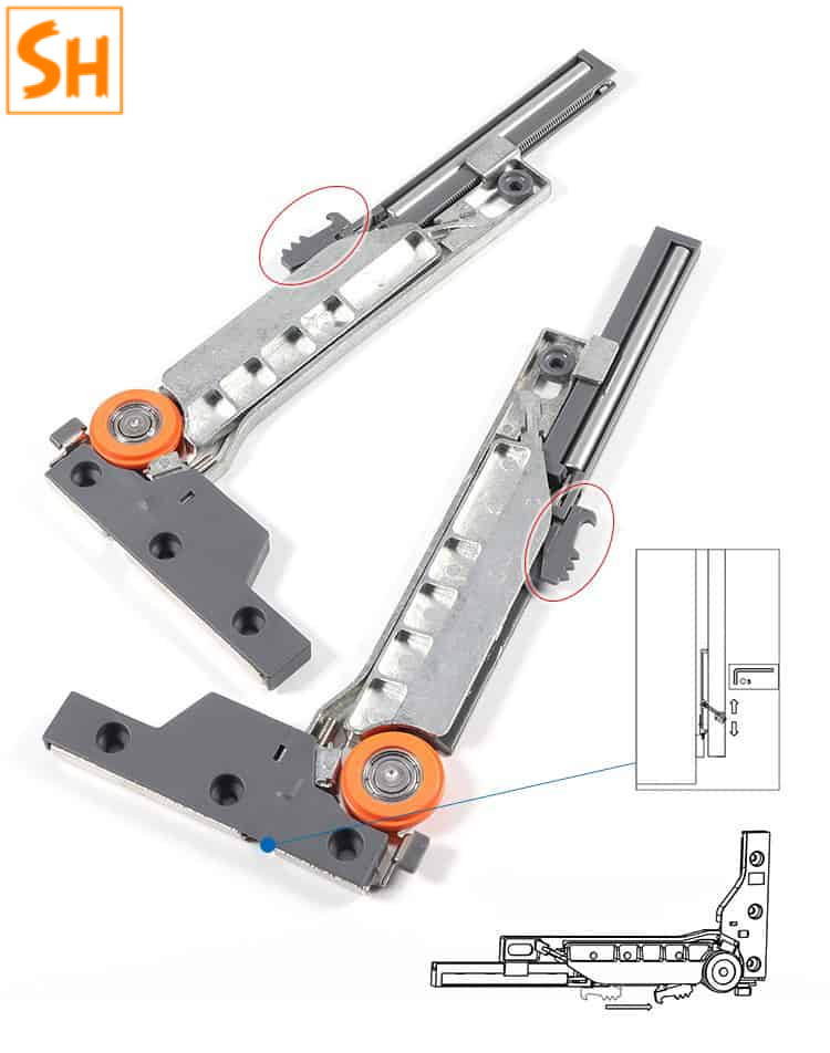 Bộ ray lùa cửa tủ Tivi tải trọng 25kg YG208 6