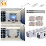 Bộ ray trượt cửa lùa trùm ngoài giảm chấn hai đầu BTC-YG209