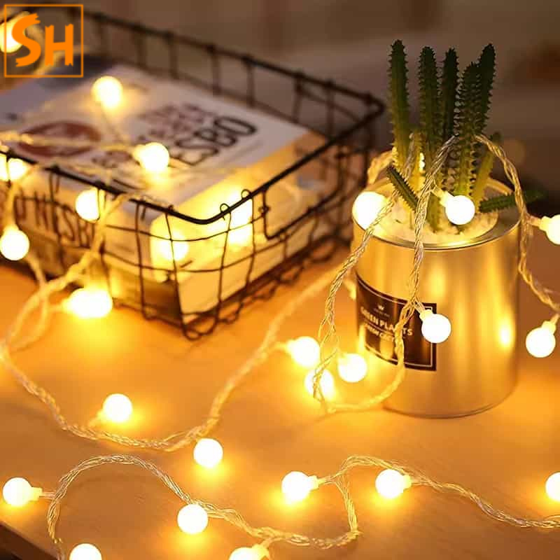 Dây đèn LED hạt bi trắng decor SH2021 Dây đèn LED hạt bi trắng decor SH2021