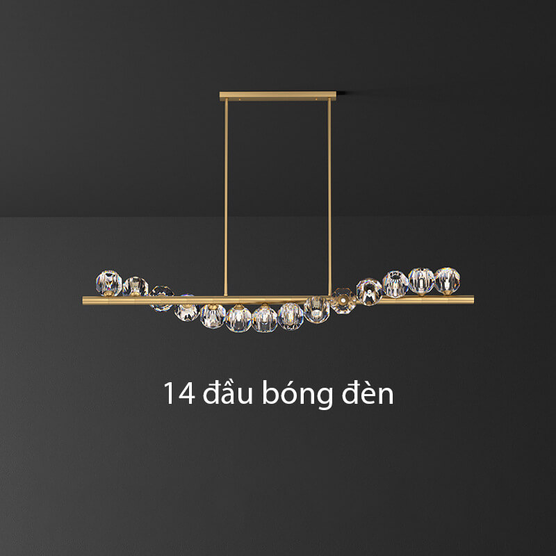 Đèn thả bàn pha lê viên lộng lẫy uốn lượn KD6779 9