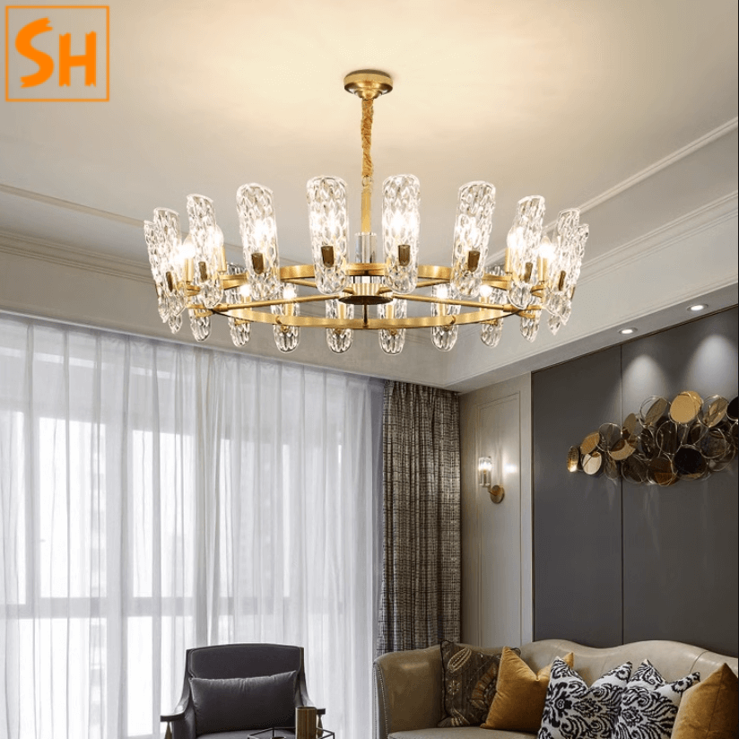 Đèn chùm phòng khách pha lê thanh lịch YJS854 Đèn chùm phòng khách pha lê thanh lịch YJS854
