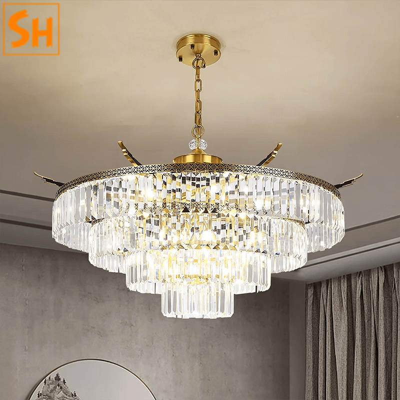 Đèn chùm pha lê cổ điển cao cấp biệt thự khách sạn SHZ6390 Đèn chùm pha lê cổ điển cao cấp biệt thự khách sạn SHZ6390